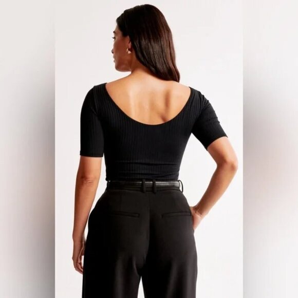 Half-Sleeve Wide Rib Boatneck Top - Picture 5 of 5